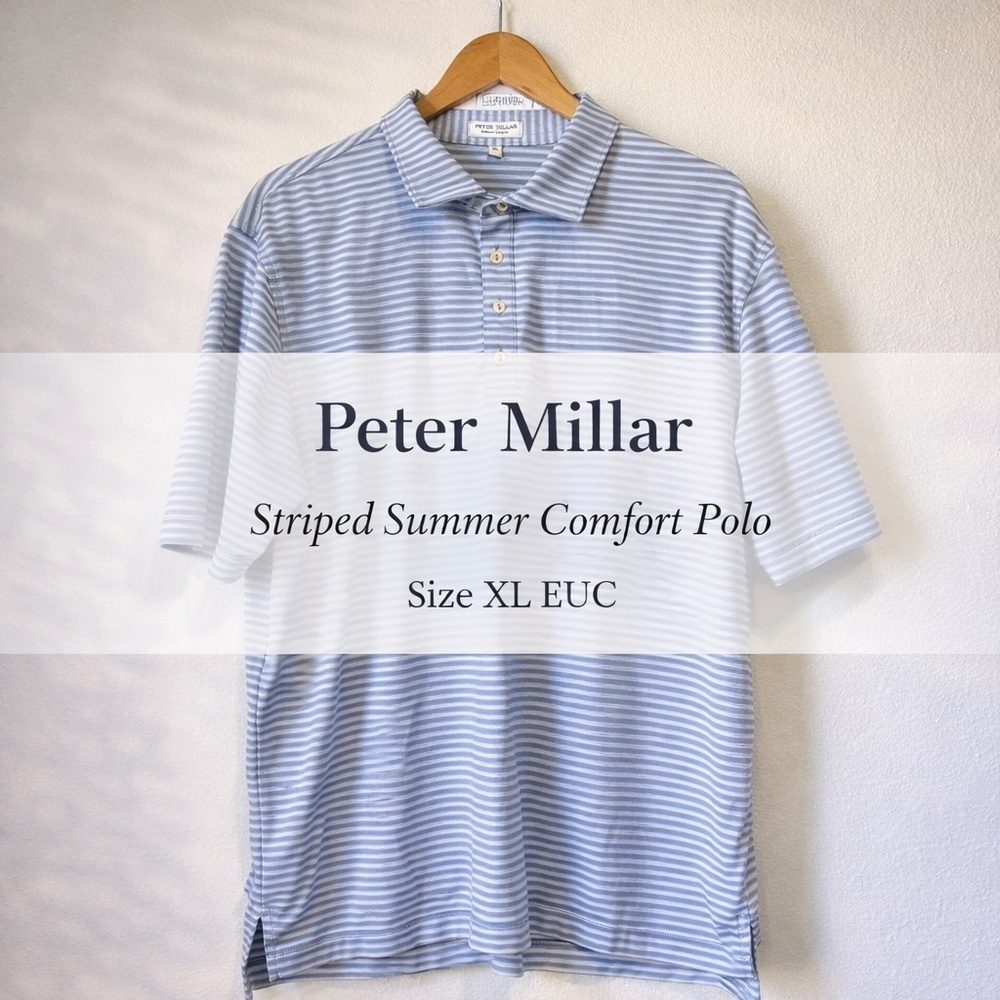 Peter Millar Summer Comfort Striped Polo Size XL
